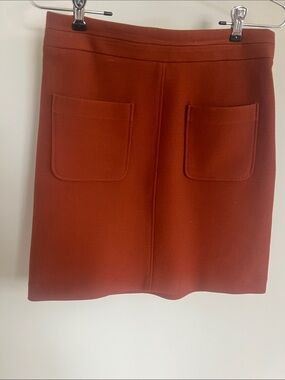Ann Taylor Rust/Terra Cotta Mini Skirt with Front Pockets